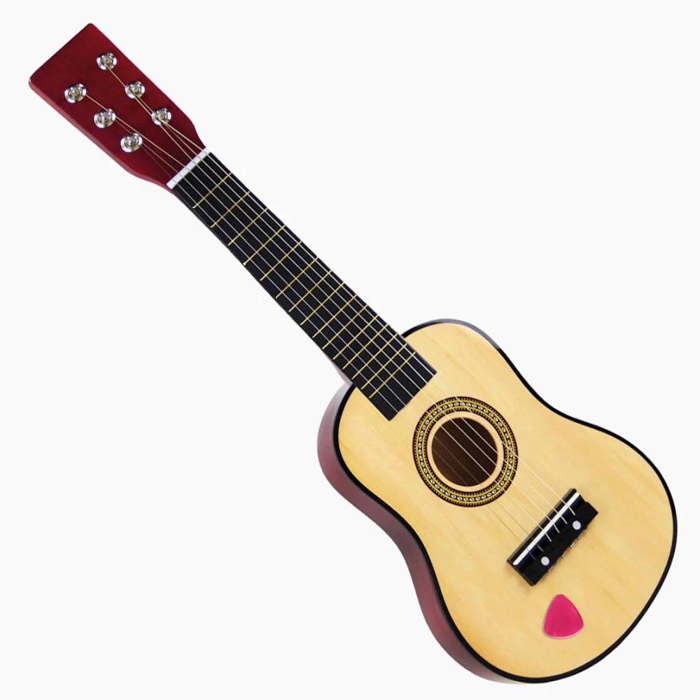 23-Zoll-Kindergitarre aus Holz in Naturbraun – Vorderansicht