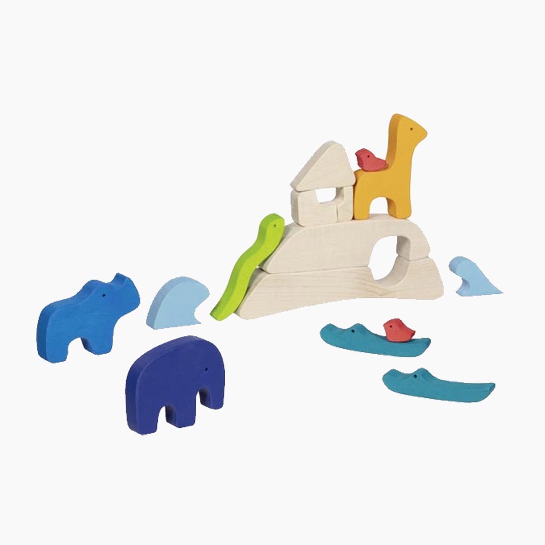 Detail: Arche Noah mit Rampe und Tierpaaren – klare Formen, gut greifbar