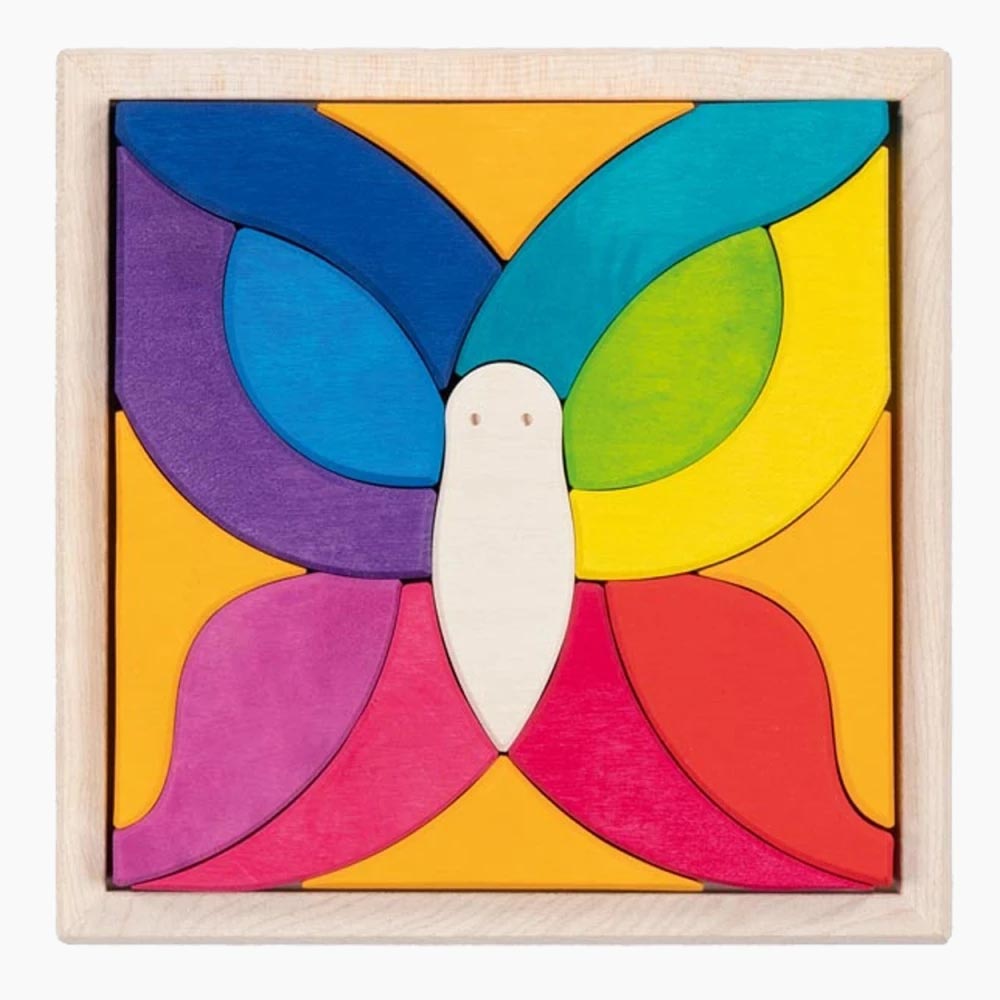 Bausteine Schmetterling Mariposa – Übersicht im Holzrahmen