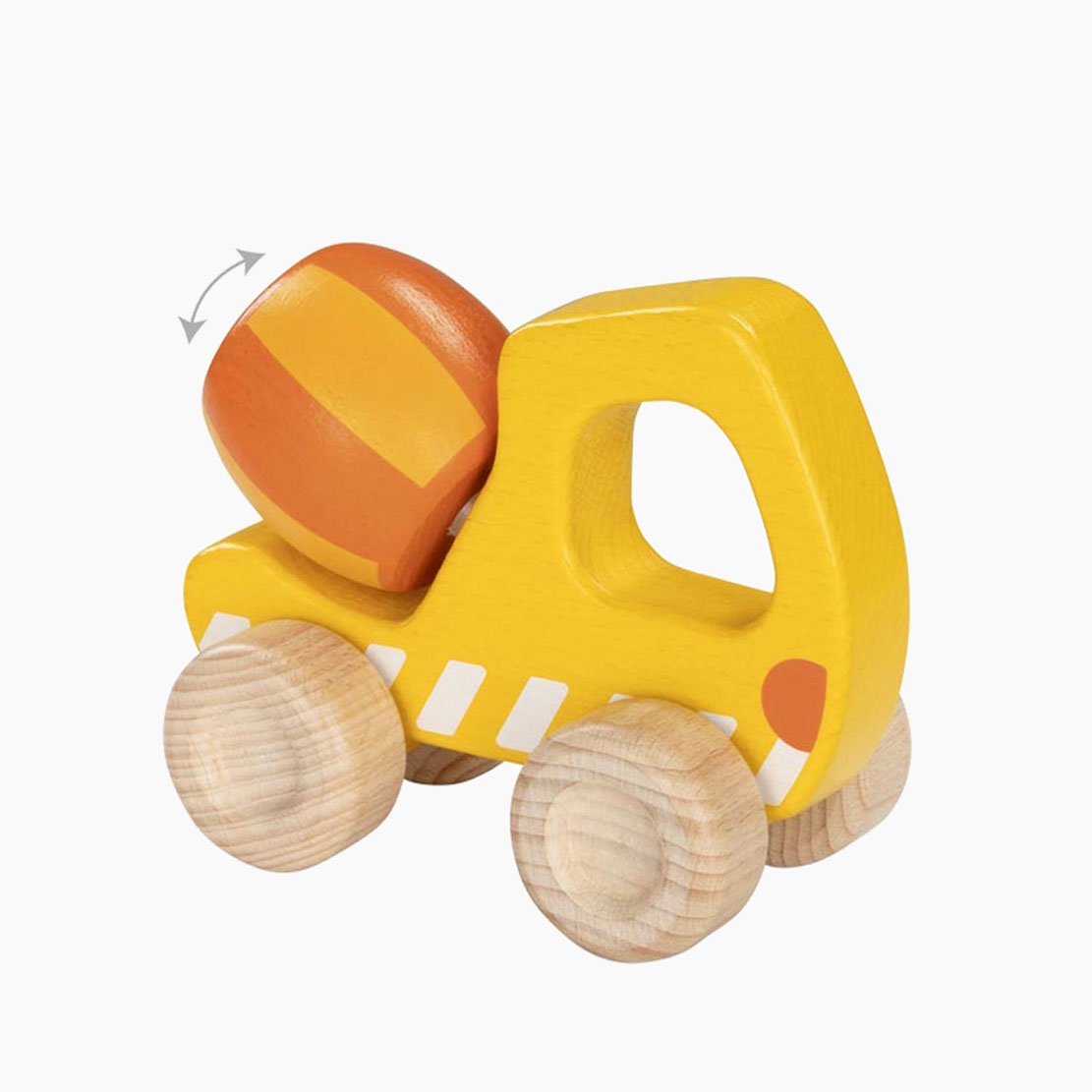 Betonmischer aus Holz – drehbare Trommel, kompakte Maße