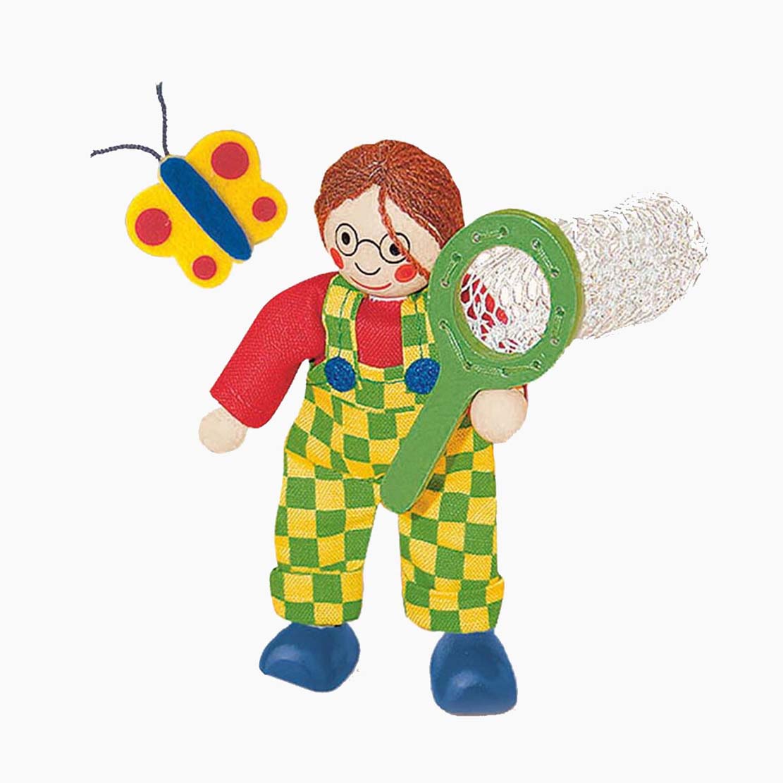 Biegepuppe Ben der Clown – bewegliche Figur mit Stoffdetails