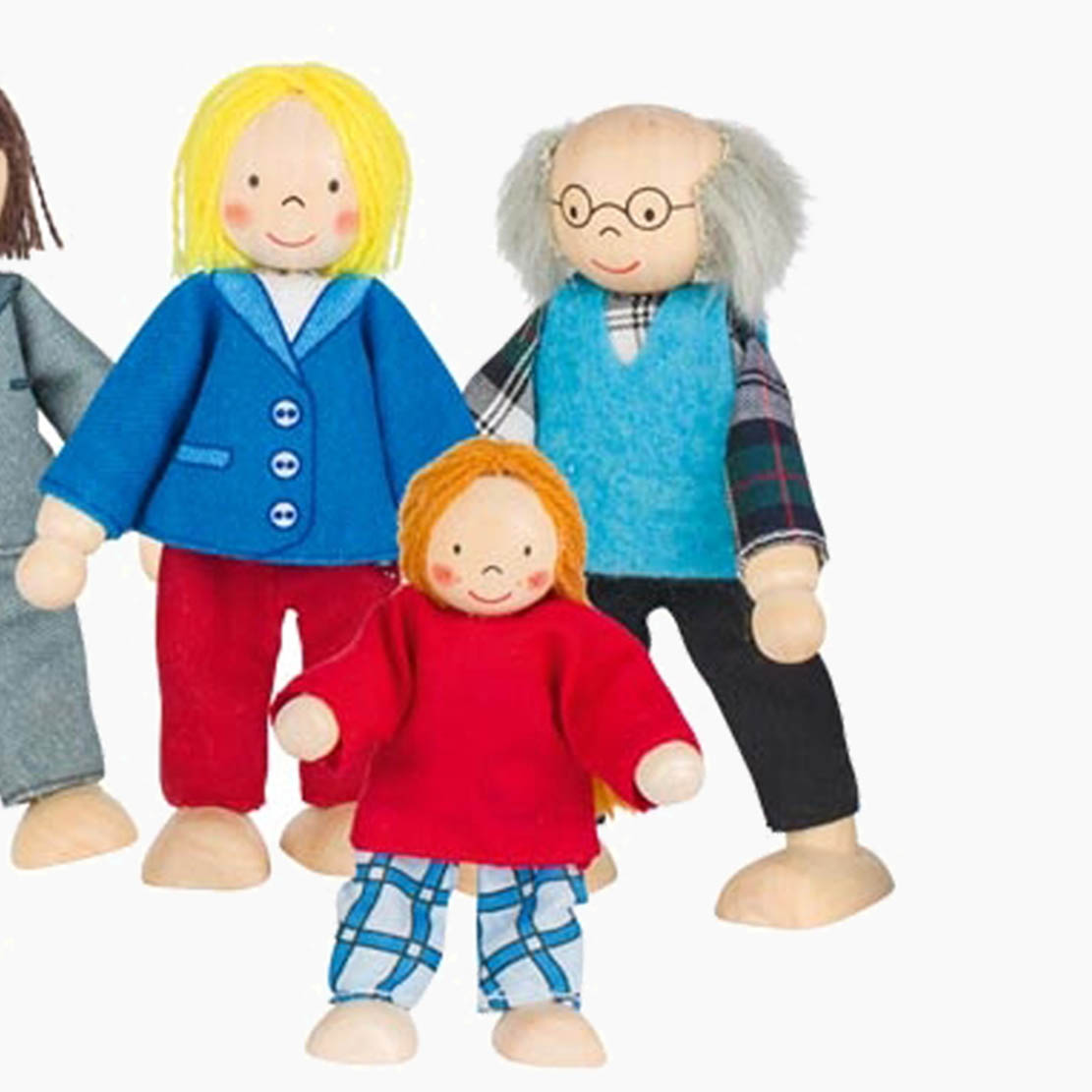 Biegepuppen City Familie im Einsatz: sitzen, stehen, greifen – gut positionierbar