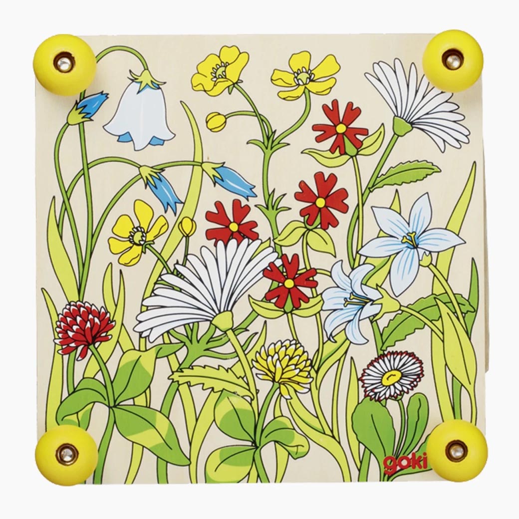 Blumenpresse Frühlingswiese von goki mit floralen Motiven und Schraubverschlüssen