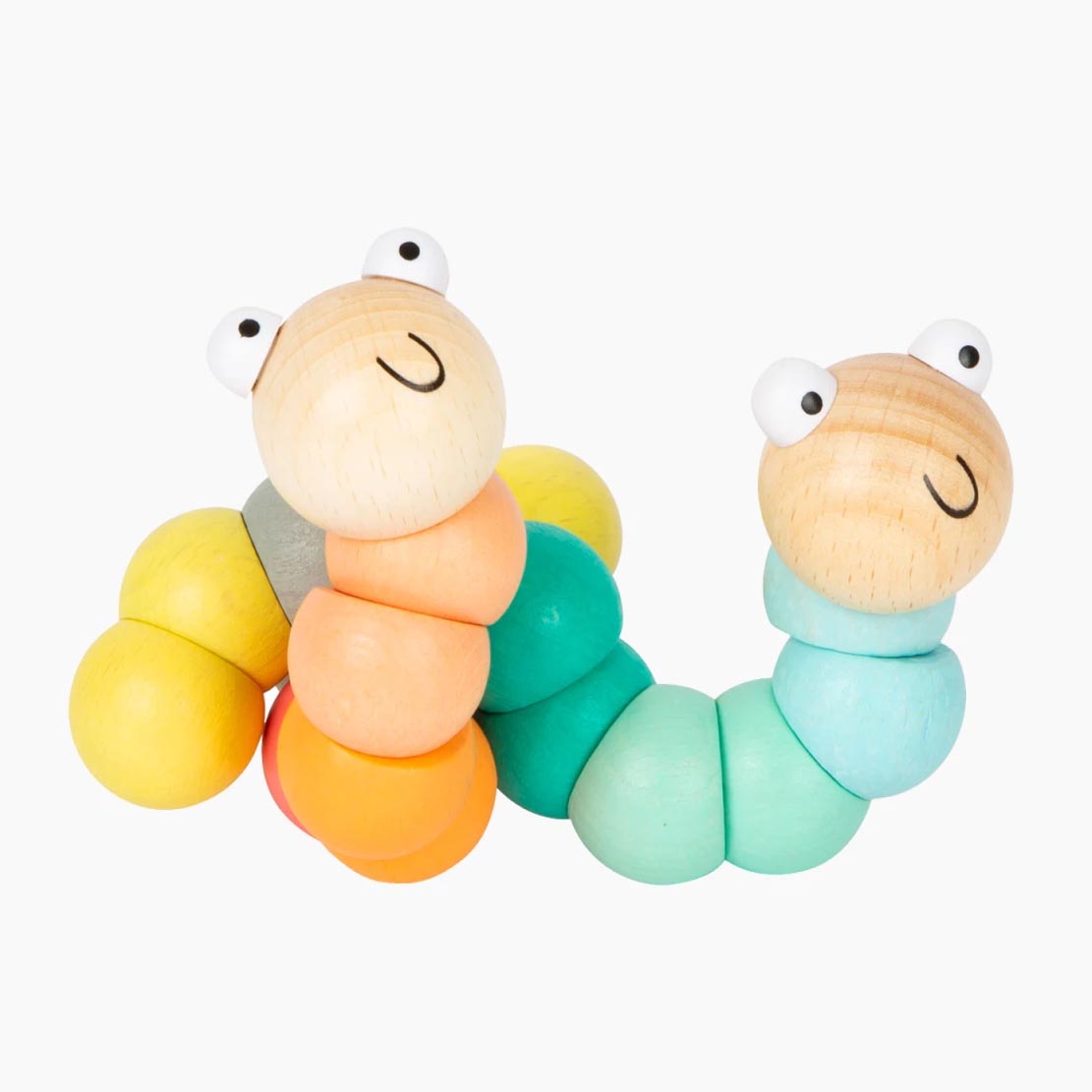 Drehwurm Pastell 2er Set in Nahansicht zum Greifen, Biegen und Drehen