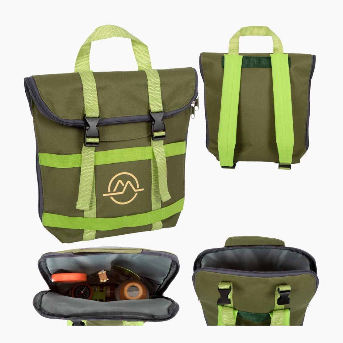 Rucksack unterwegs: Kinder beobachten draußen Tiere und Pflanzen