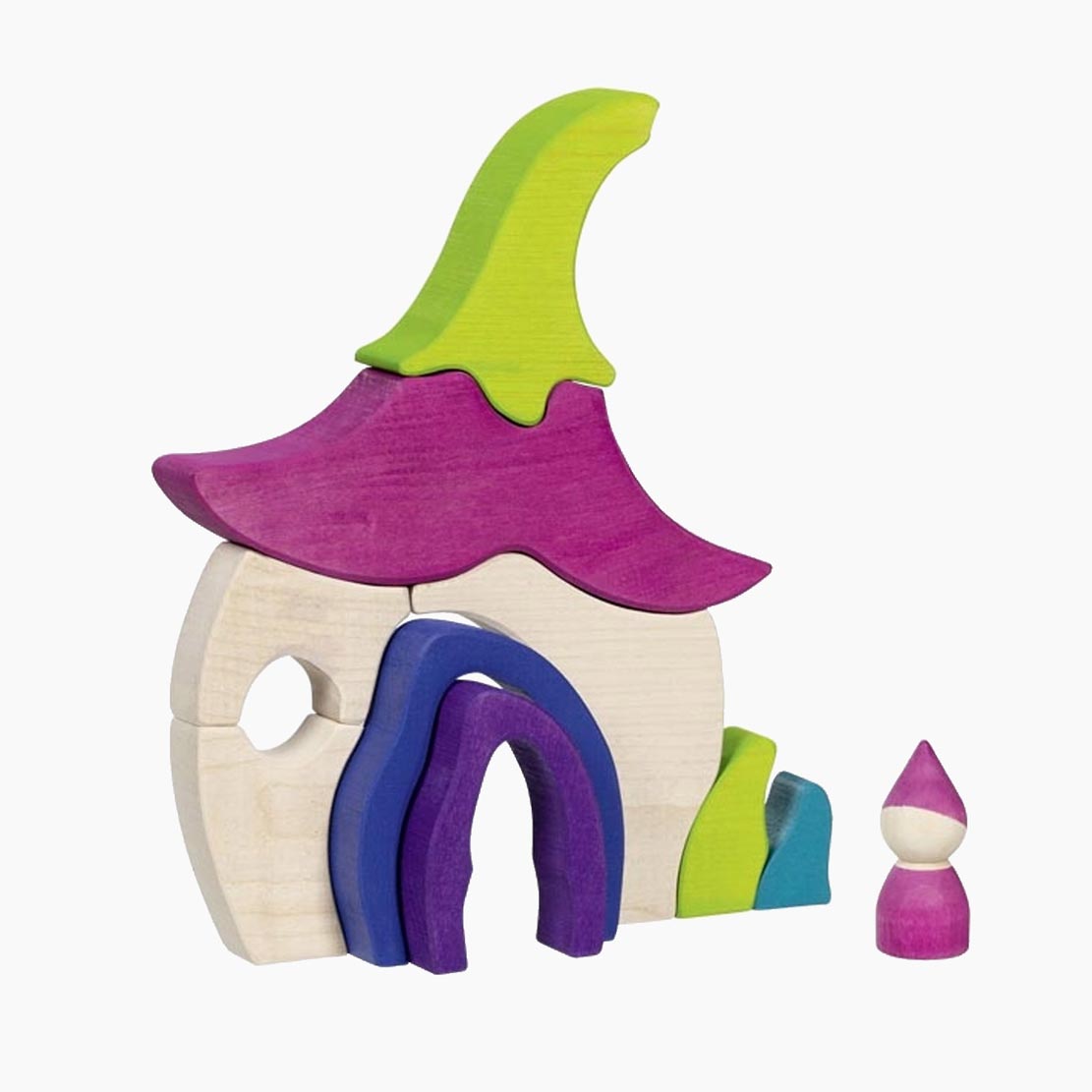 Feenhaus goki – Detail: Steckverbindungen, Plattformen, klar erkennbare Formen