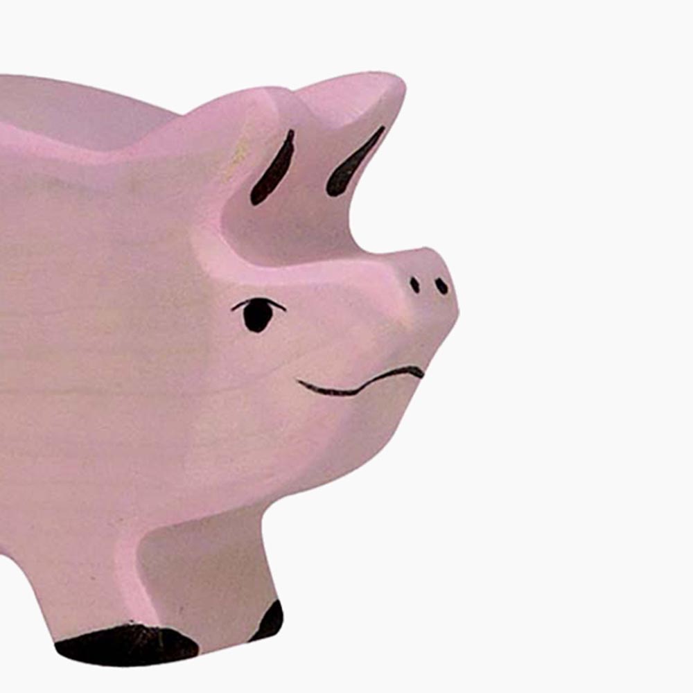 Holztiger Ferkel – Bauernhof-Spielszene am Trog