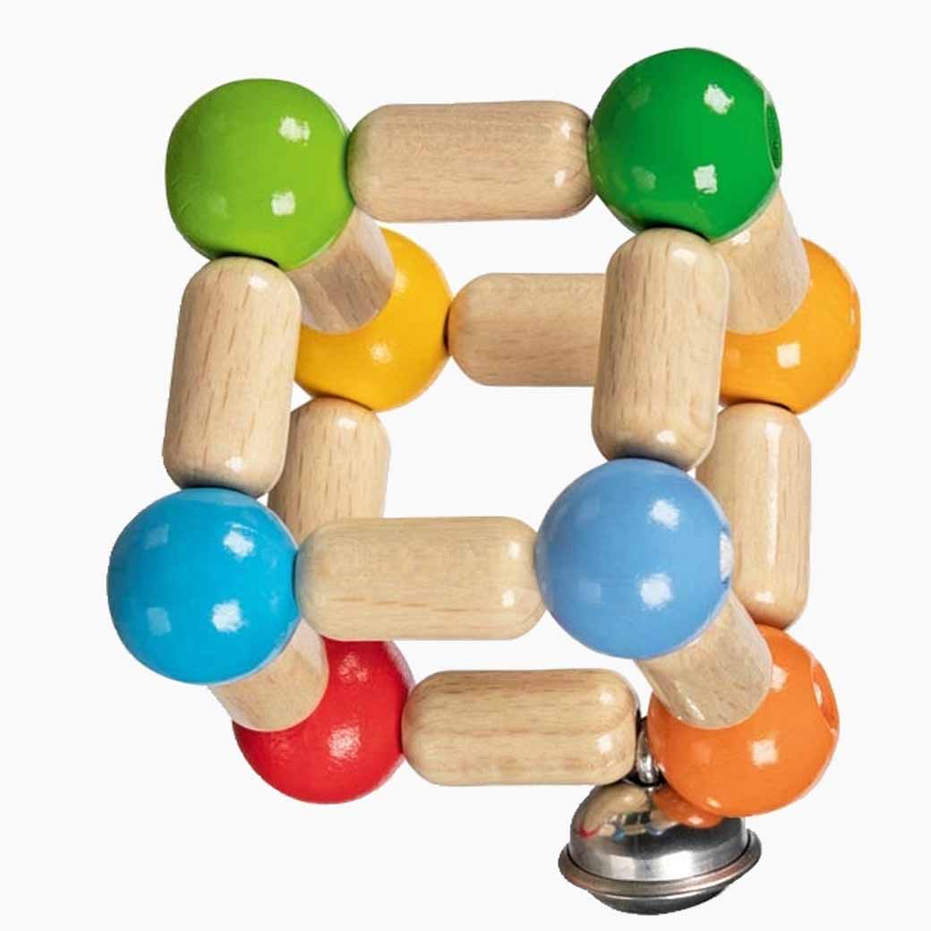 Greifling Elastik Würfel klein – handlicher Holzgreifling von goki