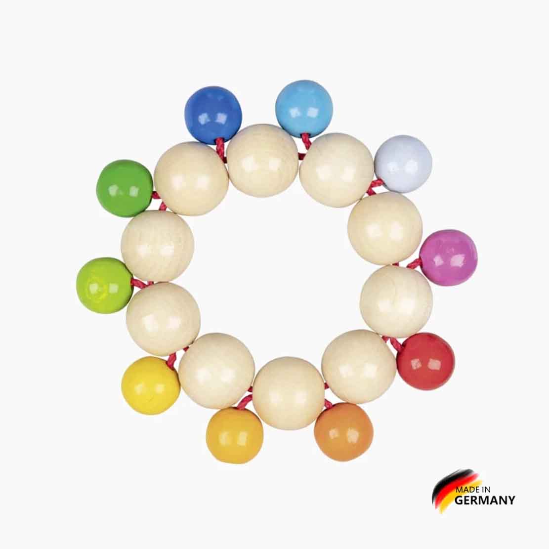 Greifspielzeug Kugelstern – Holz Greifling für Babys, ideal für Krabbeldecke