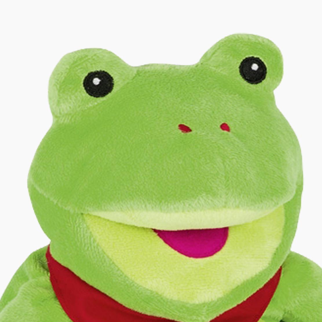 Handpuppe Frosch Frilo – Detailansicht