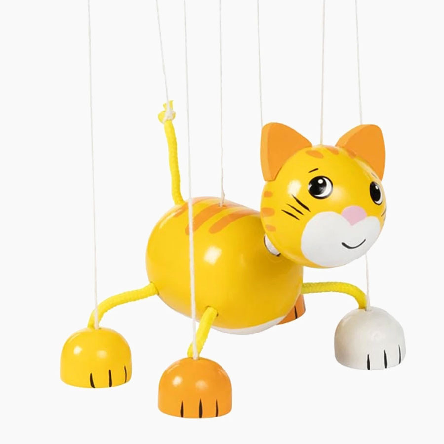 Holzmarionette Marionette Katze Spielfigur