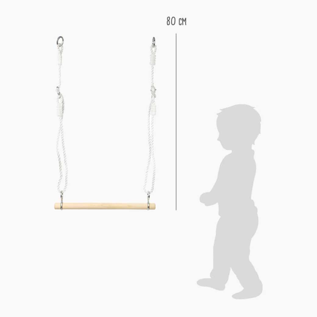 Holztrapez von small foot – Turnstange mit Seilen für Kinder
