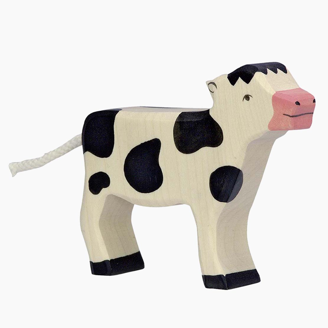 Holztiger Kalb Schwarzbunt – Detailansicht mit Fellzeichnung