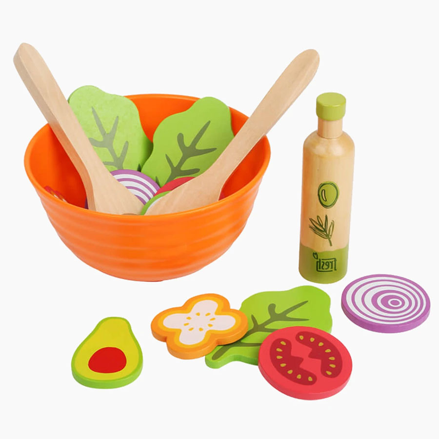 Spielset Salat Kinderküche Holzspielzeug