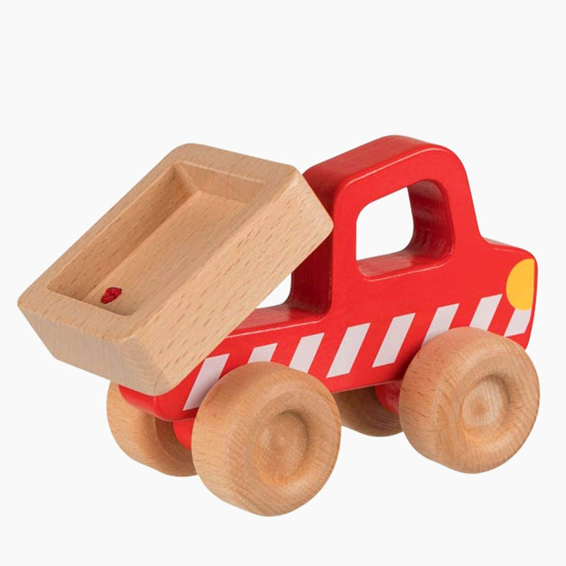 Kipper aus Holz – griffige Geometrie, kippbare Mulde