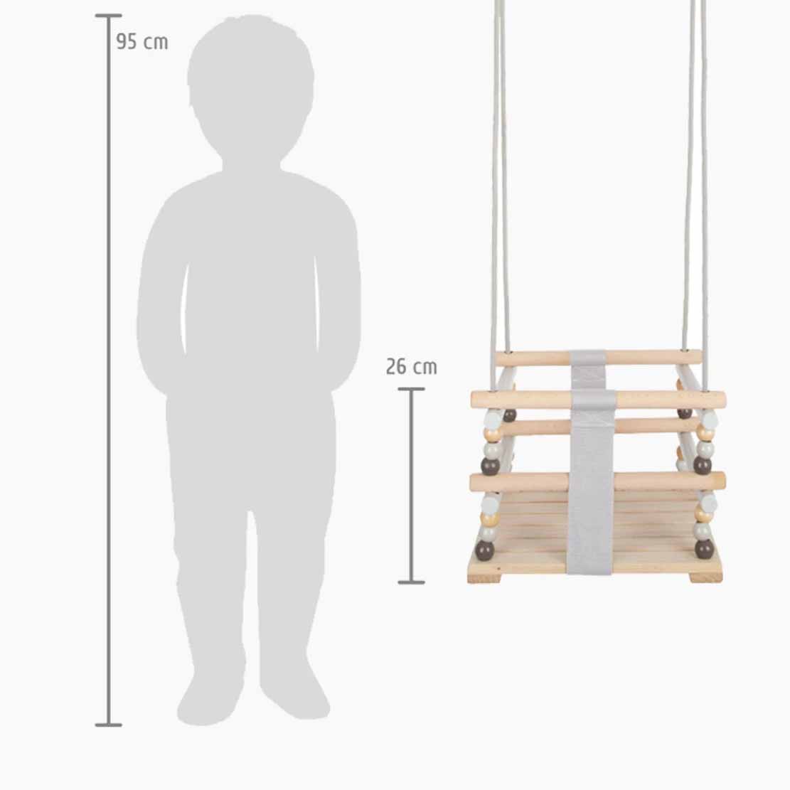 Kleinkindschaukel Skandi von small foot aus Holz und Stoff