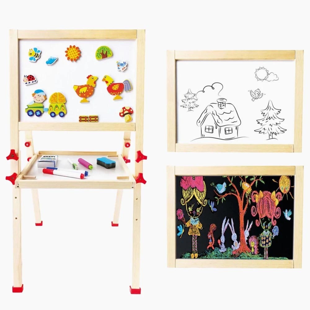 Bino/Mertens Magnetische Tafel: Standtafel mit Kreideseite und Ablage