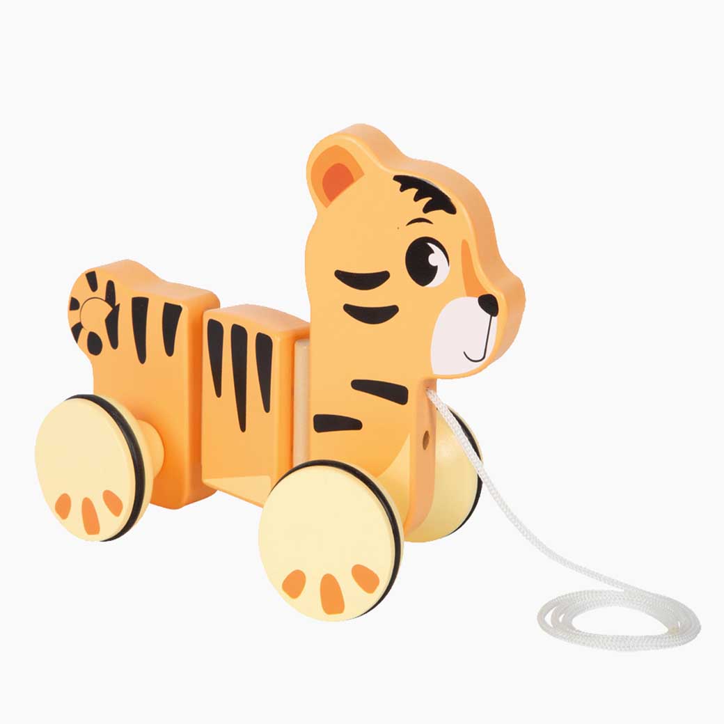 Nachziehtier Tiger Safari in Hauptansicht mit Zugband