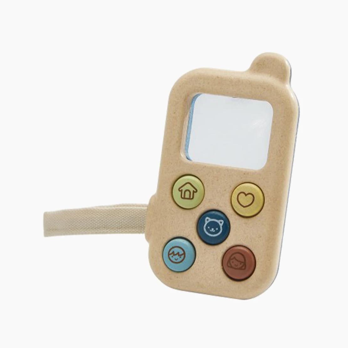 PlanToys Handy blau – Spielzeugtelefon für Kleinkinder ab 1 Jahr