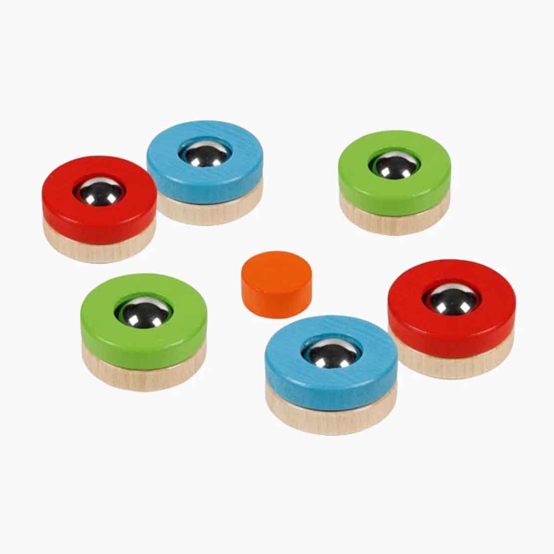 Puckfire – Detailansicht Holzspiel, Spielteile und Oberfläche