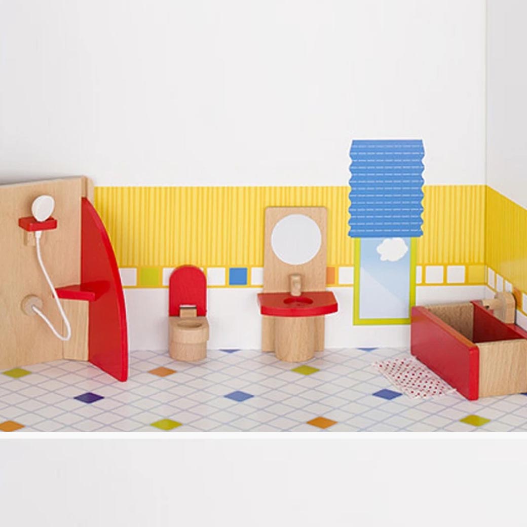 Puppenmöbel Badezimmer goki basic online kaufen: Puppenhaus-Bad im Miniaturformat