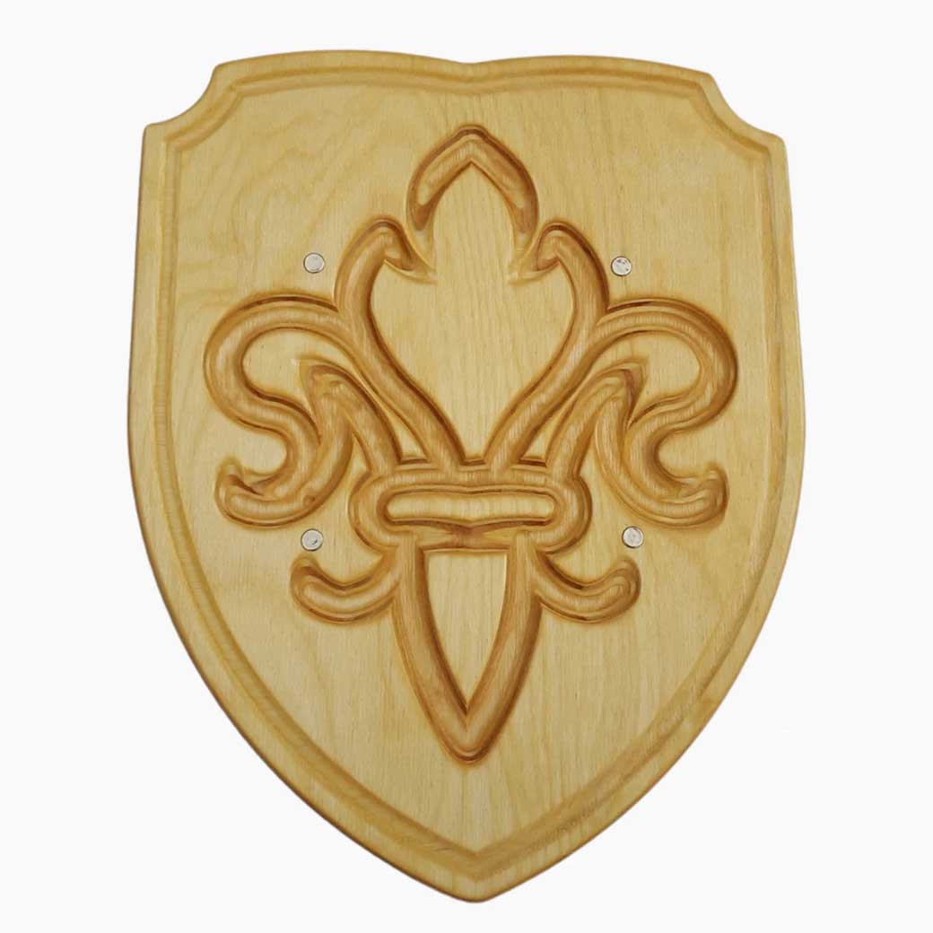 Schild Lilie aus Holz von Madera-Spielzeug für Ritterspiele