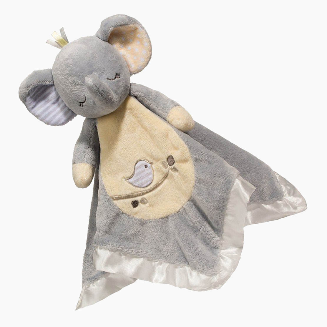 Schmusetuch Baby Elefant – im Kinderbett, bereit fürs Einschlafen