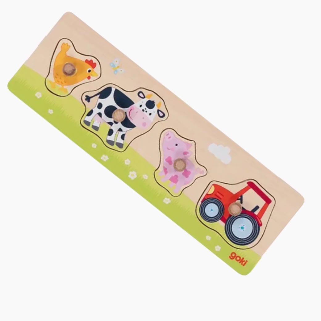 Steckpuzzle Auf dem Land – Holz-Steckpuzzle mit Bauernhofmotiv, Gesamtansicht