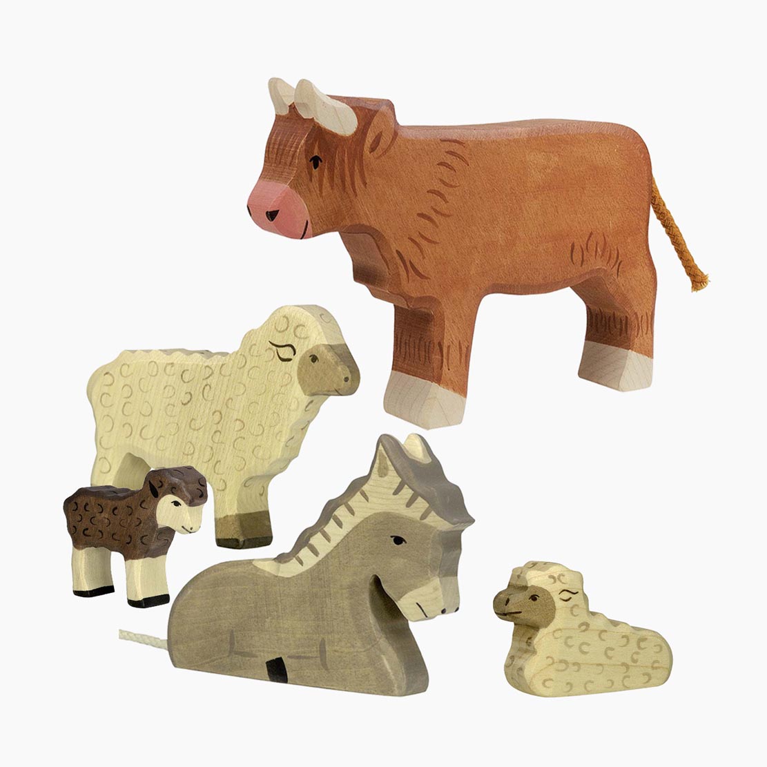 Krippentiere arrangiert: ankommen, schauen, ruhen