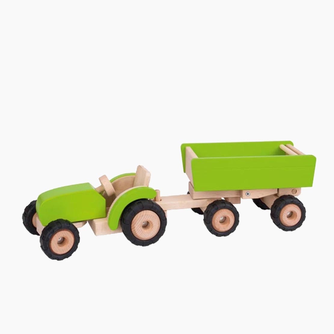 Traktor mit Hänger: abkippende Ladung auf Spielfläche