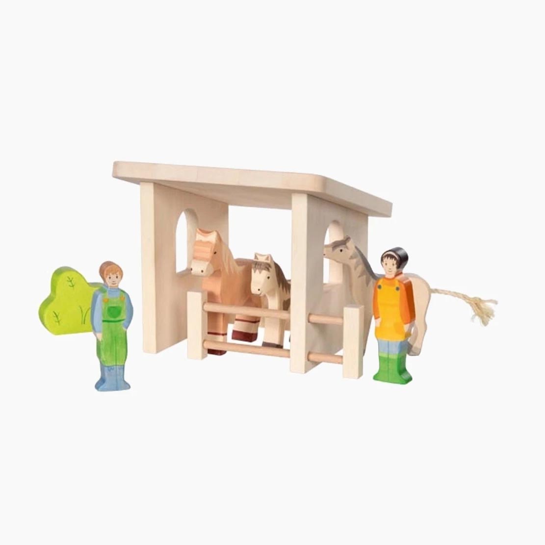 Unterstand mit Tierfiguren arrangiert – Spielszene