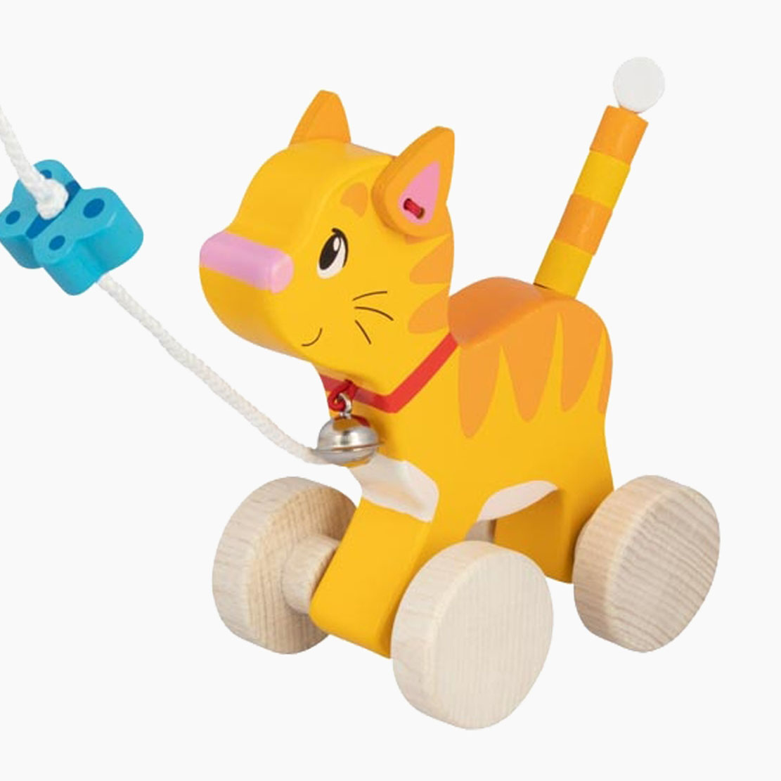 Spielszene mit der Ziehtier Katze – Nachziehspaß ab 1 Jahr