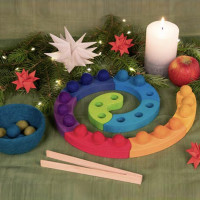 Farbsortierspiel und Adventsspirale