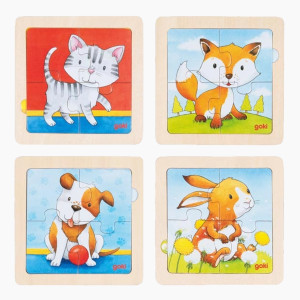 Hintergrundbildpuzzle Tierkinder 4er Set