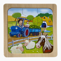 Einlegepuzzle Bauernhof, Feuerwehr 3er Set