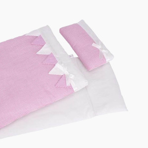 Puppenbettzeug rosa Streifen