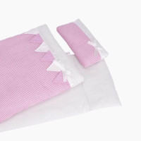 Puppenbettzeug rosa Streifen