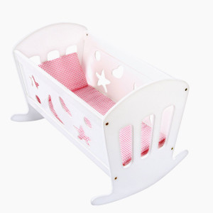 Puppenwiege mit Bettwäsche