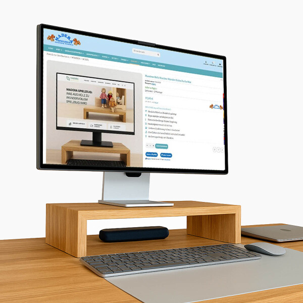 Massiver Holz Monitor Ständer Eiche/Esche Mix