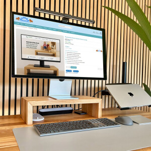 Massiver Holz Monitor St&auml;nder Eiche/Esche Mix