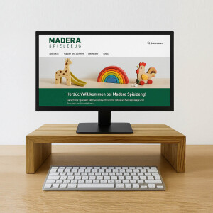 Massiver Holz Monitor St&auml;nder Eiche/Esche Mix