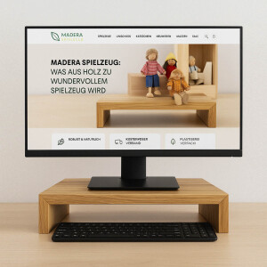 Massiver Holz Monitor St&auml;nder Eiche/Esche Mix