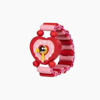 Holzuhr mit elastischem Armband Grün