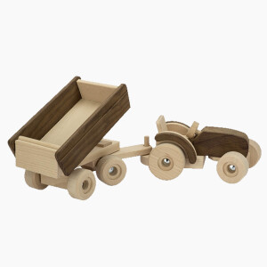 Traktor mit Anh&auml;nger Goki nature