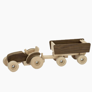 Traktor mit Anh&auml;nger Goki nature