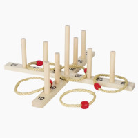 Ringwurfspiel mit 5 Sisalringen