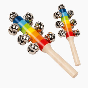 Schellenstab Regenbogen mit 13 Schellen