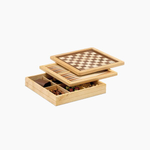 Spiele-Set Schach, Dame und Mühle