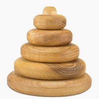 Stapelturm aus Eschenholz Ringe 9,5 cm