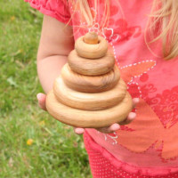 Stapelturm aus Eschenholz Ringe 9,5 cm